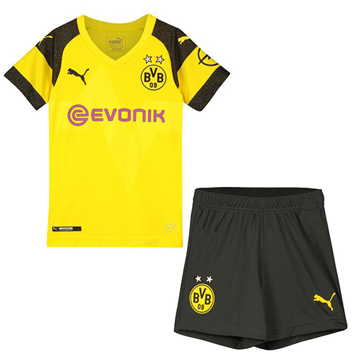 Kids Dortmund 2018-19 Home Soccer Shirt With Shorts